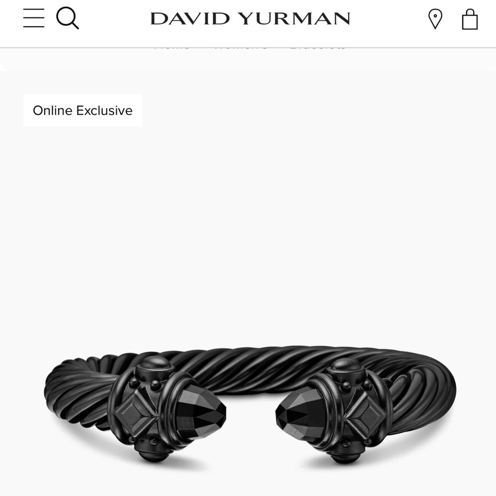 David Yurman Black Aluminum Renaissance Bracelet 10mm 6.5”. Read
